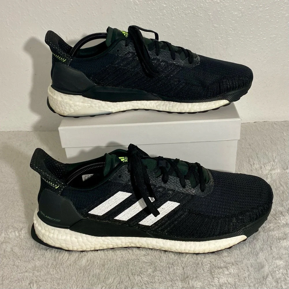 Adidas SolarBoost 19 Black White Running Shoes Men’s Size 13 - Picture 3 of 12